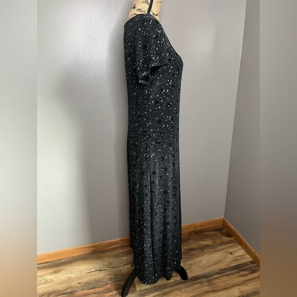Vintage Paul Harris Design sparkly black maxi dress size 10 whimsigothic moody - Picture 9 of 11